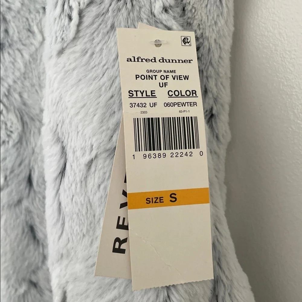 Alfred Dunner Reversible Faux Fur Pewter Cottagecore Cozy Cabincore Vest